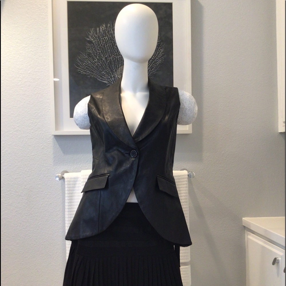 Faux Leather Shirt Vest